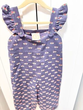 TBBC Purple Ruffled-Strap Romper with Strawberry Print